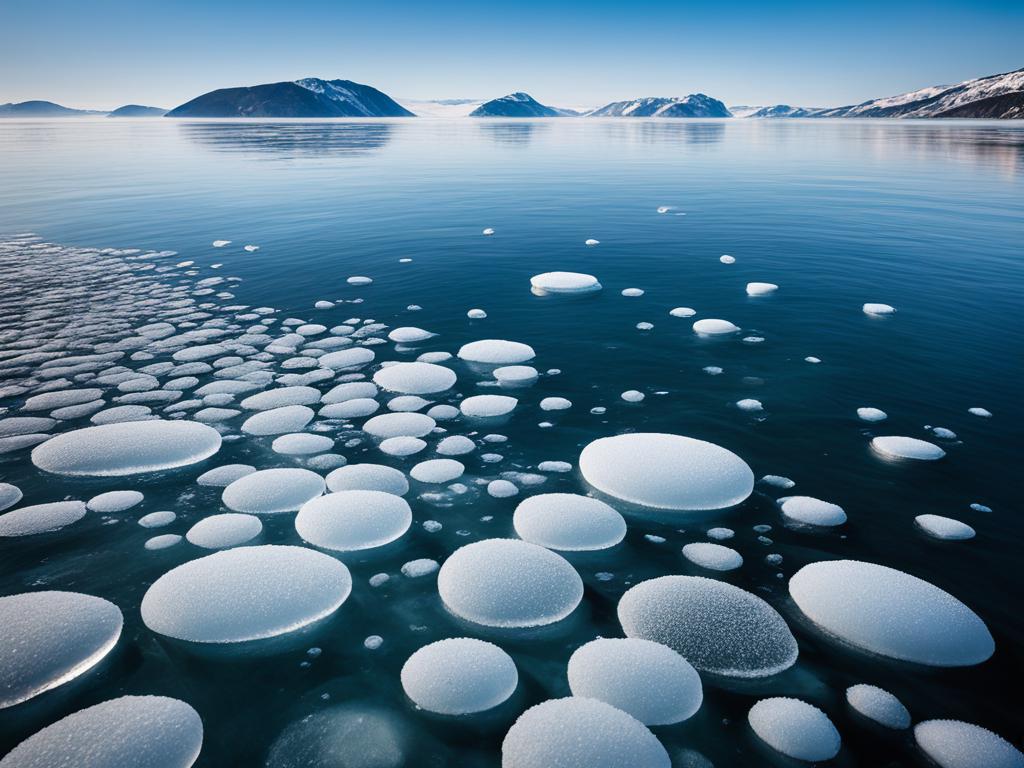 Eisblasen in gefrorenen Seen